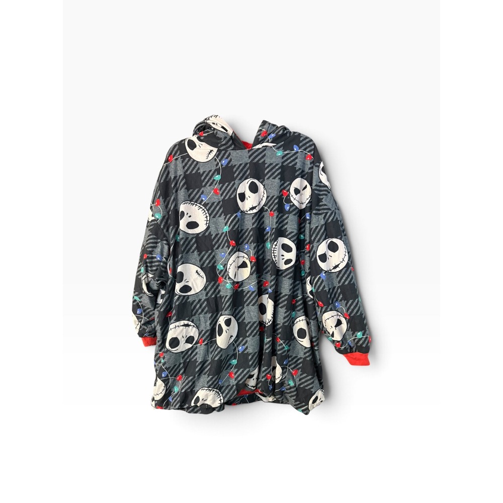 Disney Nightmare Before Christmas Jack Skellington Plaid Wearable Blanket Hoodie